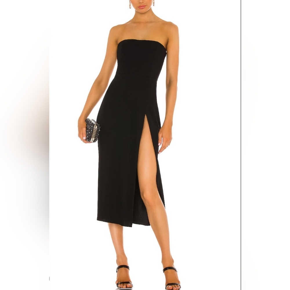 Amanda Uprichard Mandy Black Midi Dress Size Large